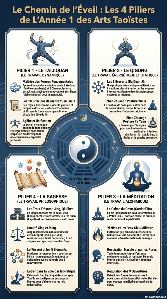Le Chemin de l'Éveil : Les 4 Piliers de L'Année 1 des Arts Taoistes